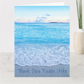 Ocean Blue Beach Pastor Waardering Bedankkaart (Voorkant)