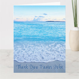 Ocean Blue Beach Pastor Waardering Bedankkaart
