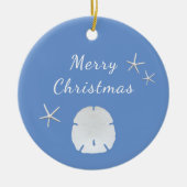 Ocean Blue Beach Zand Dollar Kerstmis Keramisch Ornament (Voorkant)