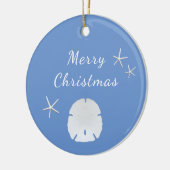 Ocean Blue Beach Zand Dollar Kerstmis Keramisch Ornament (Links)