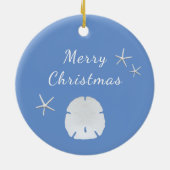 Ocean Blue Beach Zand Dollar Kerstmis Keramisch Ornament (Achterkant)