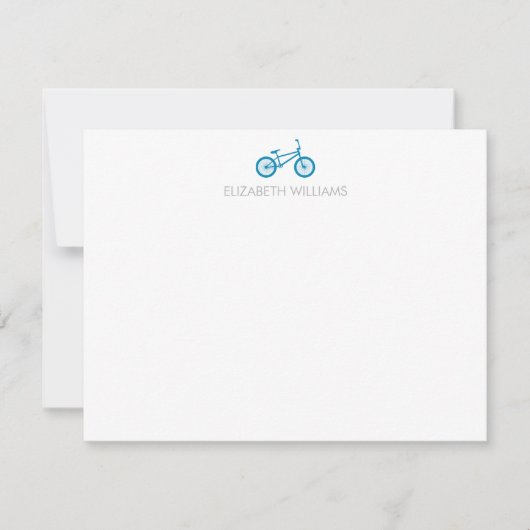 Ocean Blue Bicycle en grote Stippen Note Cards Kaart (Voorkant)