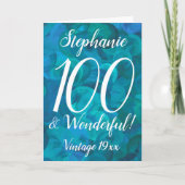 Ocean Blue Blauwgroen 100 en Wonderful Birthday Kaart (Voorkant)