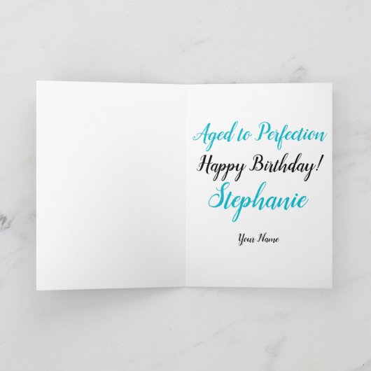 Ocean Blue Blauwgroen 100 en Wonderful Birthday Kaart (Binnen)