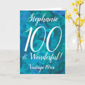 Ocean Blue Blauwgroen 100 en Wonderful Birthday Kaart (Gele Bloem)