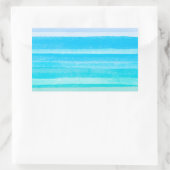 Ocean Blue Blauwgroen Waterverf Ombre Streep Rechthoekige Sticker (Tas)