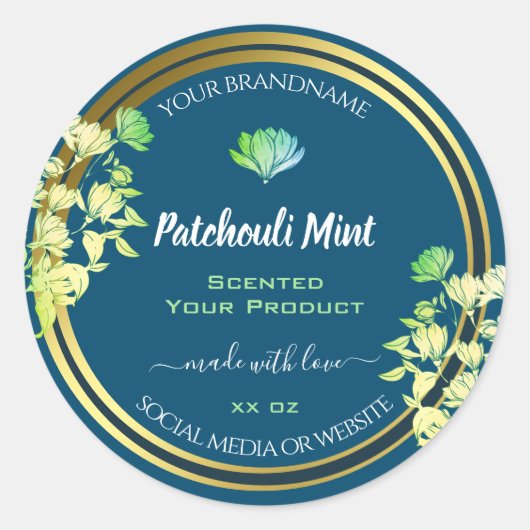 Ocean Blue Bloemen Product Verpakking Etiketten Go (Voorkant)