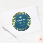 Ocean Blue Bloemen Product Verpakking Etiketten Go (Envelop)