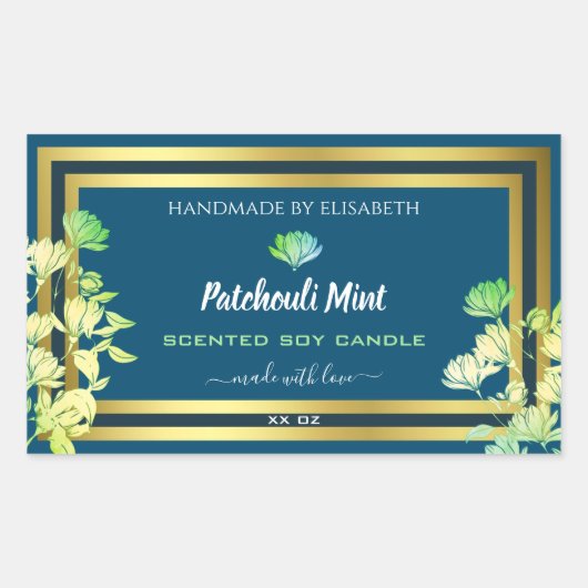 Ocean Blue Bloemen Product Verpakking Etiketten Go (Voorkant)