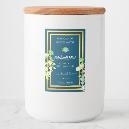 Ocean Blue Bloemen Product Verpakking Etiketten Go (Voorkant)