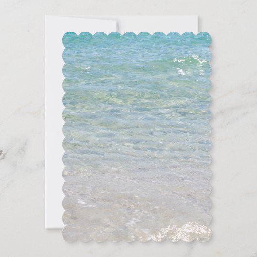 Ocean Blue bruiloft uitnodiging (Achterkant)