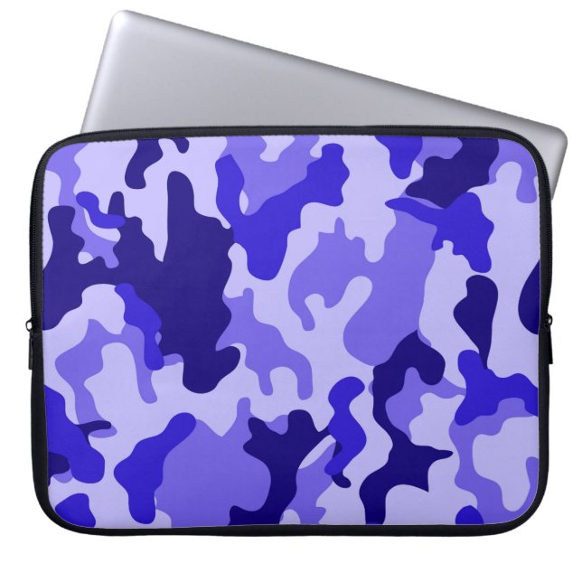 Ocean Blue Camo Laptophoes Laptop Sleeve (Voorkant)