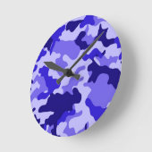 Ocean Blue Camo Wall Clock. Ronde Klok (Hoek)
