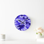 Ocean Blue Camo Wall Clock. Ronde Klok (Huis)