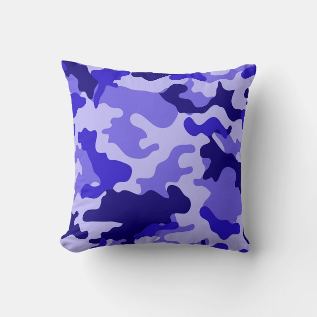 Ocean Blue Camo Worpdek Kussen (Voorkant)