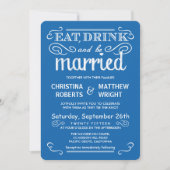 Ocean Blue Casual Country Wedding Invitations Kaart (Voorkant)