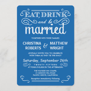 Ocean Blue Casual Country Wedding Invitations Kaart
