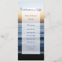 Ocean Blue Celebration of Life-programmakaart
