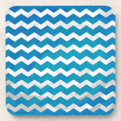Ocean Blue Chevron Pattern Onderzetter (Voorkant)