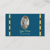 Ocean Blue Chic met Photo Gold Decor Professional Visitekaartje (Voorkant)