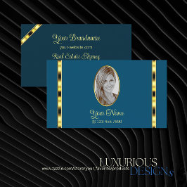 Ocean Blue Chic met Photo Gold Decor Professional Visitekaartje