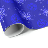 Ocean Blue Compass Roos Cadeaupapier (Rol Hoek)