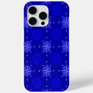 Ocean Blue Compass Roos iPhone 15 Pro Max Hoesje