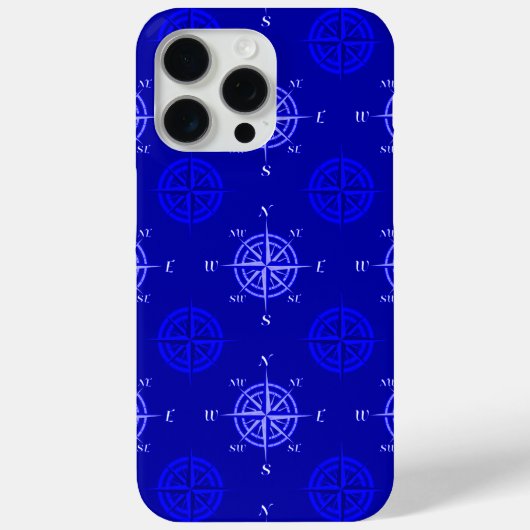 Ocean Blue Compass Roos Case-Mate iPhone Case (Achterkant)