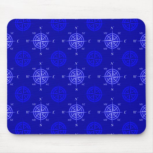 Ocean Blue Compass Roos Muismat (Voorkant)