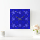 Ocean Blue Compass Roos Vierkante Klok (Huis)