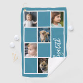Ocean Blue Custom Sjabloon Familiefoto's Golfhanddoek (Insitu)