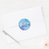 Ocean Blue Dank u Stickers- Huwelijksgunsten Ronde Sticker (Envelop)