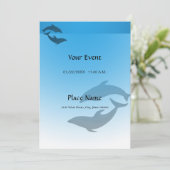 Ocean Blue Dolphin Invitation Kaart (Staand voorkant)