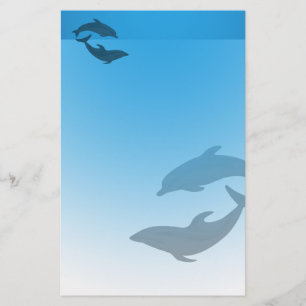 Ocean Blue Dolphins Briefpapier