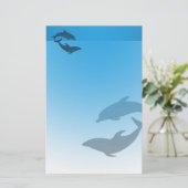 Ocean Blue Dolphins Briefpapier (Staand voorkant)