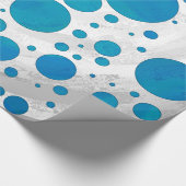 Ocean Blue Dot Pattern Cadeaupapier (Hoek)