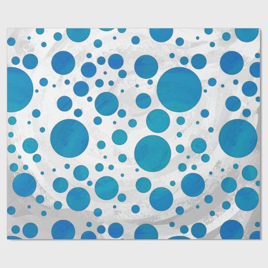 Ocean Blue Dot Pattern Cadeaupapier (Vlak)