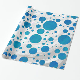 Ocean Blue Dot Pattern Cadeaupapier