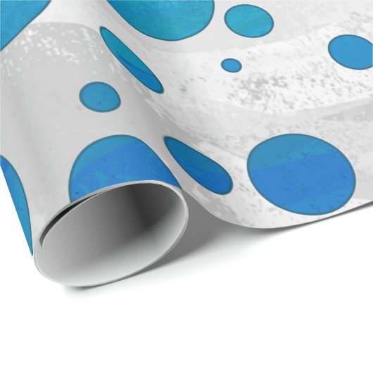 Ocean Blue Dot Pattern Cadeaupapier (Rol Hoek)
