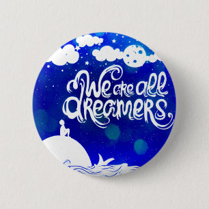 Ocean Blue Dreams Stars Inspirerend Quote Ronde Button 5,7 Cm
