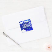 Ocean Blue Dreams Stars Inspirerend Quote Vierkante Sticker (Envelop)