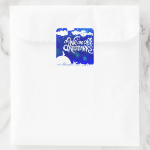 Ocean Blue Dreams Stars Inspirerend Quote Vierkante Sticker