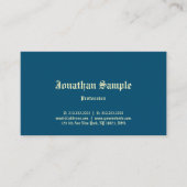 Ocean Blue Elegant Classic Old English Text Trendy Visitekaartje (Voorkant)