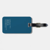 Ocean blue elegant, uniek modern bagagelabel (Achterkant horizontaal)