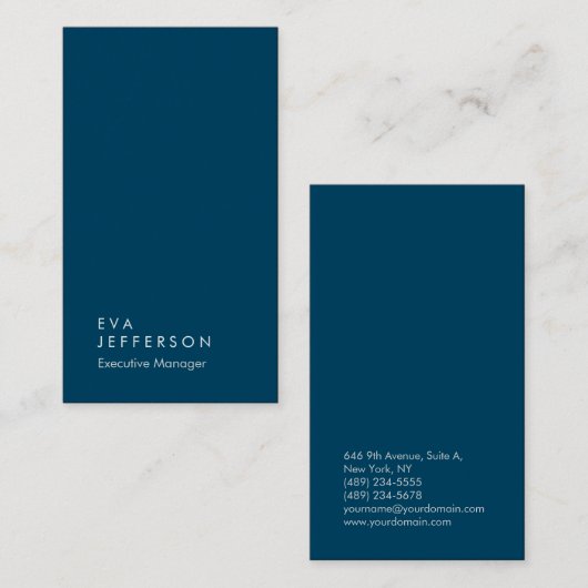 Ocean blue elegant, uniek modern visitekaartje (Voorkant / Achterkant)