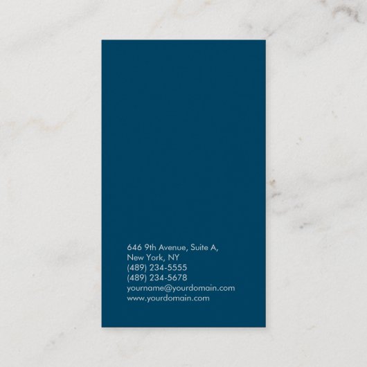 Ocean blue elegant, uniek modern visitekaartje (Achterkant)