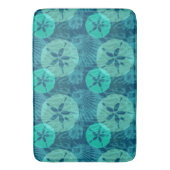 Ocean Blue en Aqua Zand Dollars en Zeeschelpen Badmat (Voorkant Verticaal)
