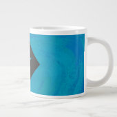 Ocean Blue en Black Monogram Grote Koffiekop (Rechts)