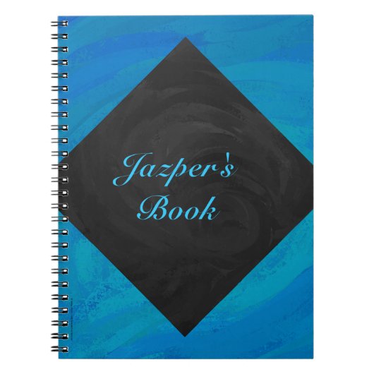 Ocean Blue en Black Monogram Notitieboek (Voorkant)