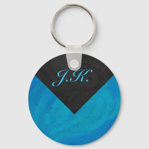 Ocean Blue en Black Monogram Sleutelhanger
